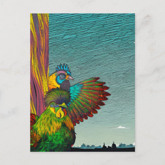 Digital chicken postcard