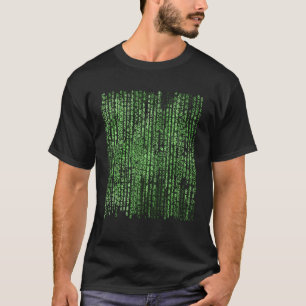 Digital Code Green Digital Rain Crypto Tech T-Shirt