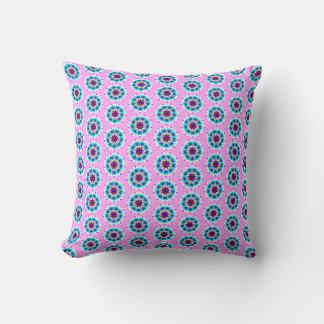 Digital Colourful Flower Throw Pillow
