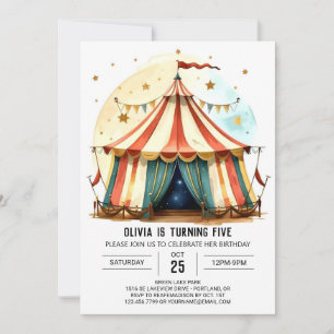 Digital Colourful Joy Circus Birthday Invitation