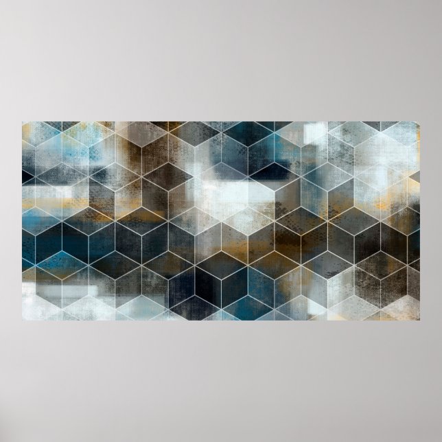 digital colourful wall tiles designart, background poster (Front)