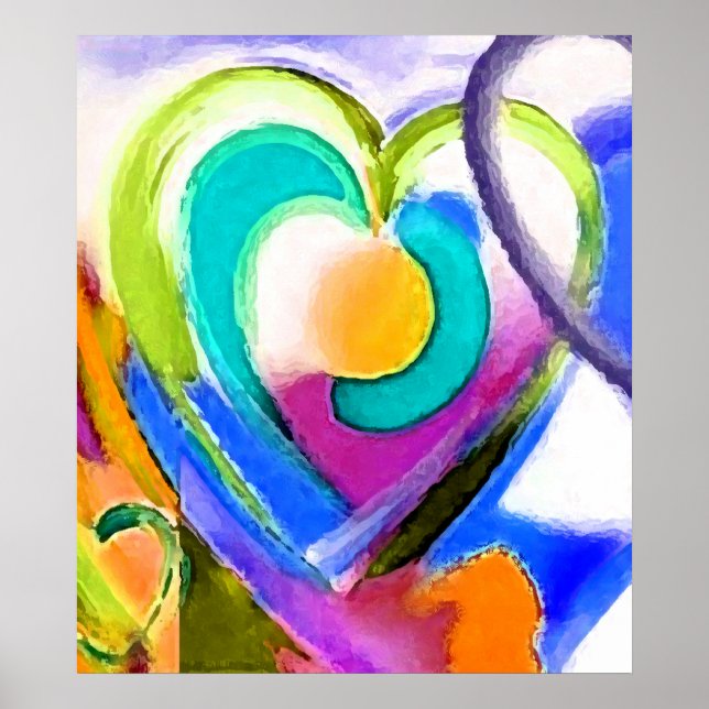 Digital colours Heart Poster (Front)