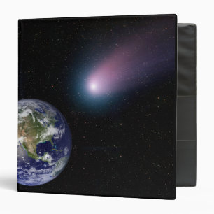 Digital composite of a comet heading towards Ea Binder