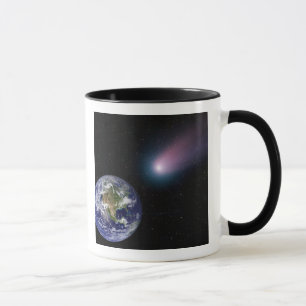 Digital composite of a comet heading towards Ea Mug