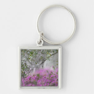 Digital Composite of Azaleas and magnolia tree Keychain