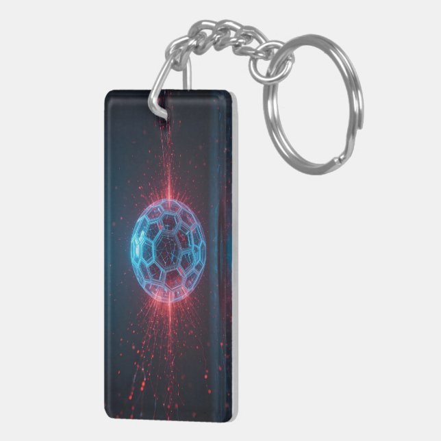 Digital Core: Futuristic Energy Sphere Explosion Keychain (Back Right)