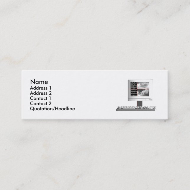 Digital Creation - Monitor and Keyboard Mini Business Card (Front)
