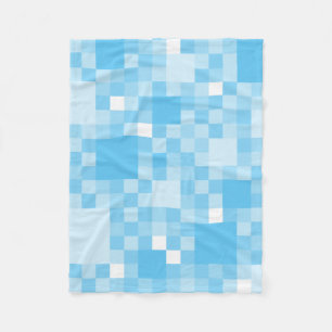Digital Cyan Pixelated Little Squares Fleece Blanket