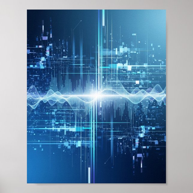 Digital Data Flow - Tech Wall Art (Front)