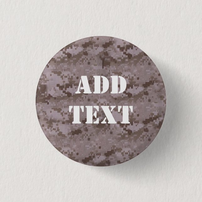 Digital Desert Camouflage 1 Inch Round Button (Front)