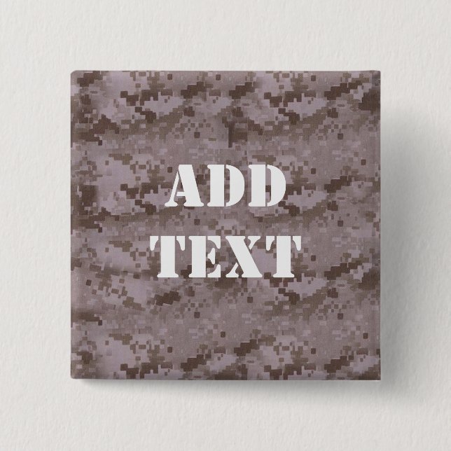 Digital Desert Camouflage 2 Inch Square Button (Front)
