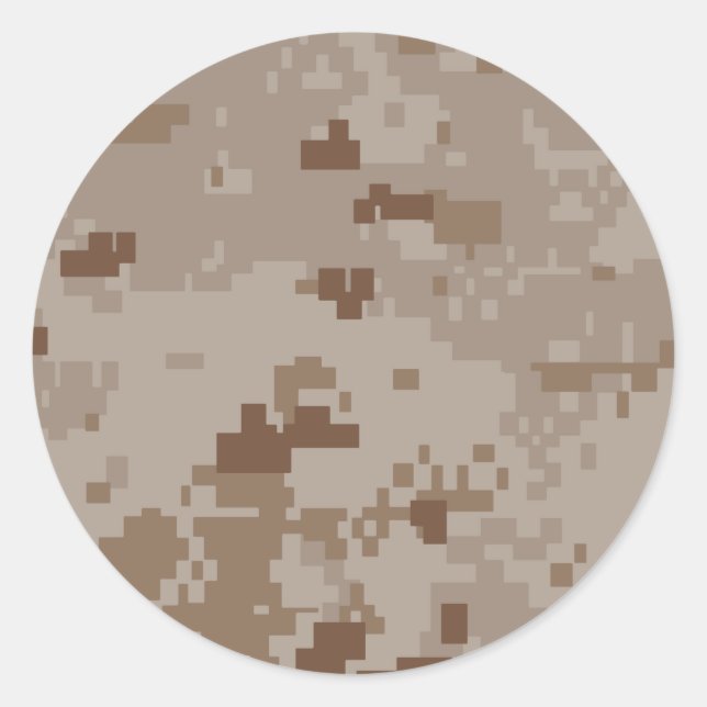Digital Desert Camouflage Classic Round Sticker (Front)