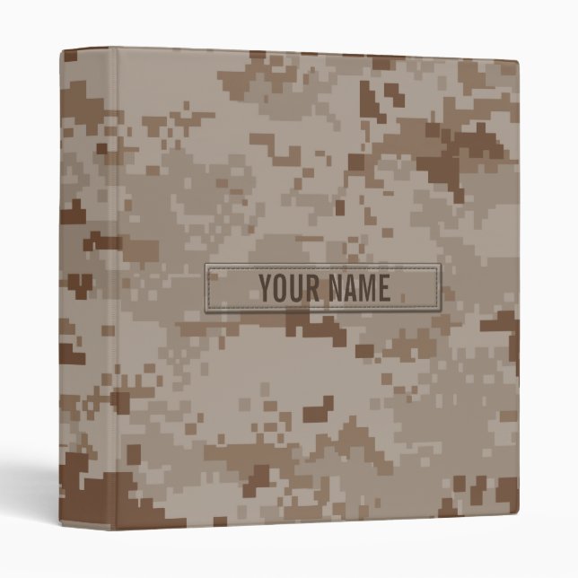 Digital Desert Camouflage Customizable Binder (Front/Spine)