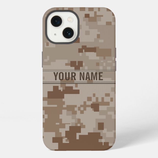 Digital Desert Camouflage Customizable iPhone Case (Back)