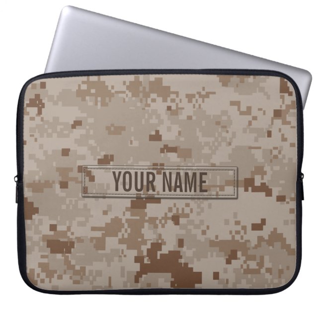 Digital Desert Camouflage Customizable Laptop Sleeve (Front)