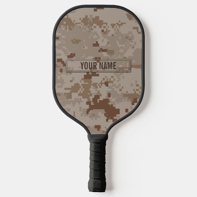 Digital Desert Camouflage Customizable Pickleball Paddle (Back)