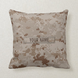 Digital Desert Camouflage Customizable Throw Pillow