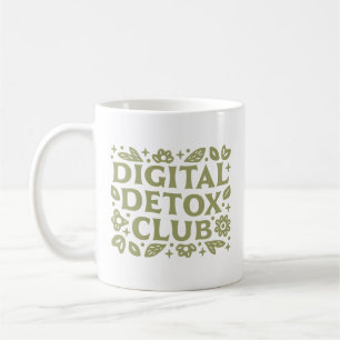 Digital detox club wellness girl floral aesthetic coffee mug