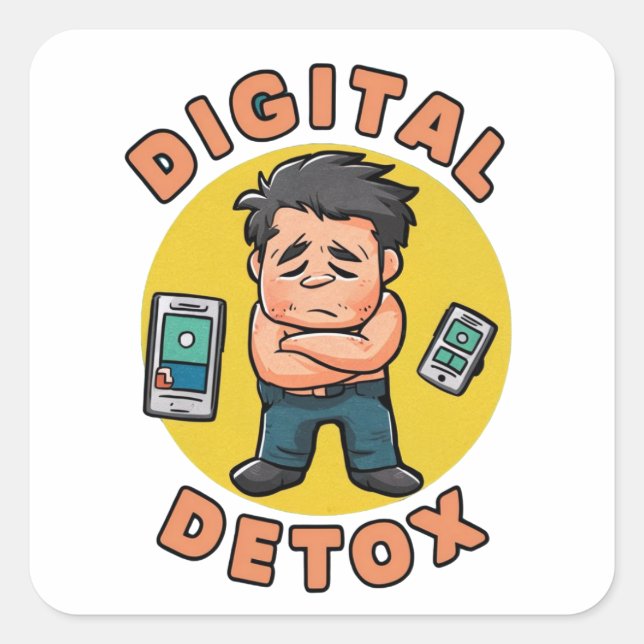 Digital Detox Square Sticker (Front)
