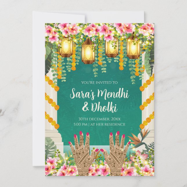 Digital Dholki invite les invitations musulmans Me (Devant)