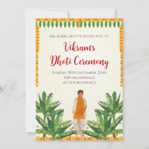 Digital Dhoti Ceremony invites & Dhoti invitations
