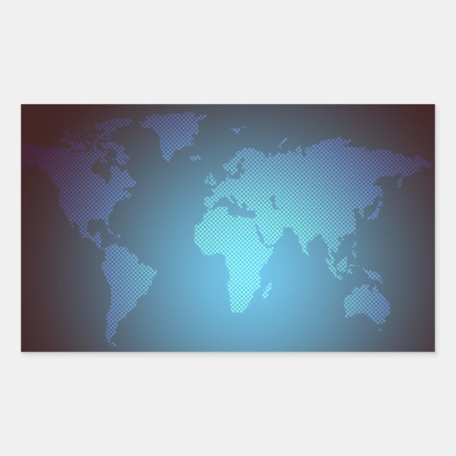 Digital Dot World Map Gradient Art Sticker (Front)