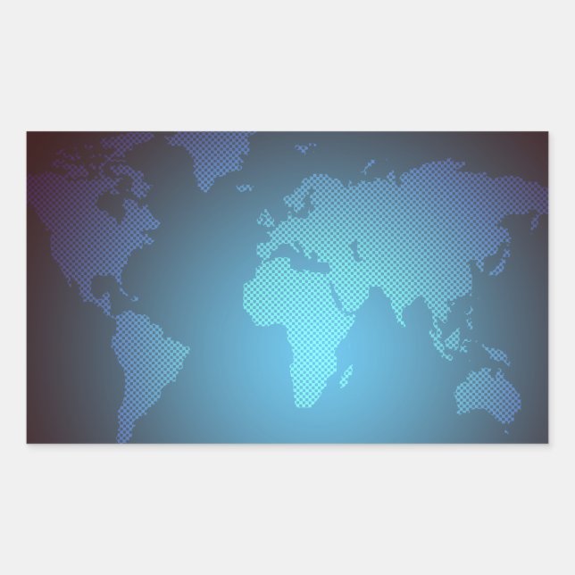 Digital Dot World Map Gradient Art Sticker (Front)