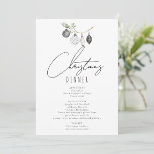 Digital Download Black & White  Dinner Menu  Invitation