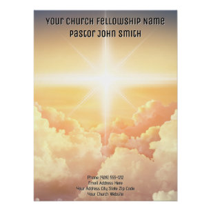 DIGITAL DOWNLOAD Christian Heavenly Cloud Church  Poster