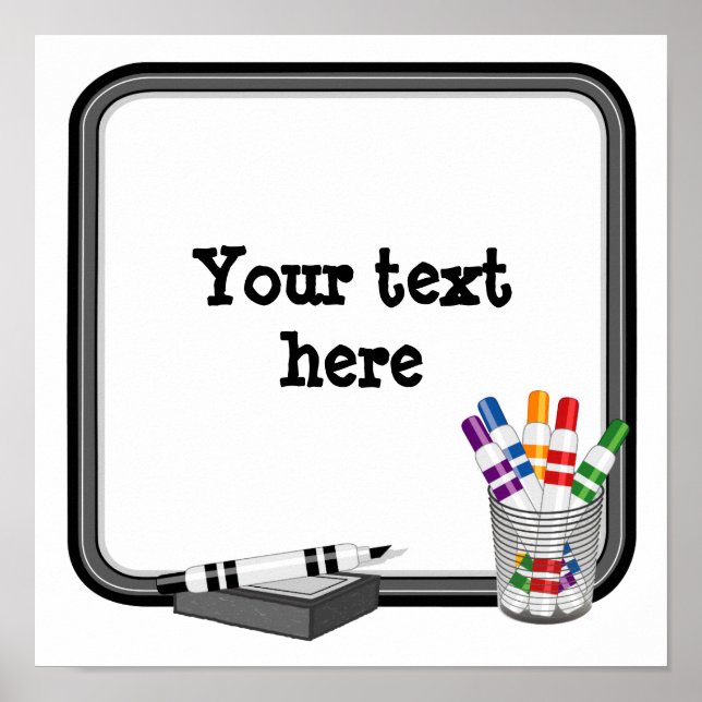 Digital Download Square Whiteboard  Poster (Front)