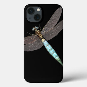 Digital Dragonfly Close Up on Black iPhone 13 Case