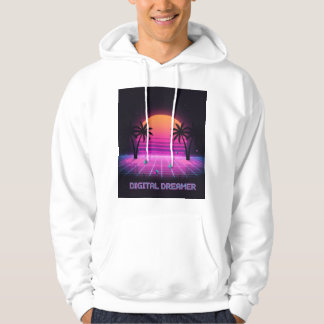 Digital Dreamer Oversized Synthwave Hoodie
