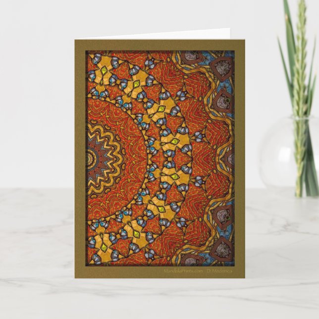 Digital Earthy Mandala Holiday Card (Front)