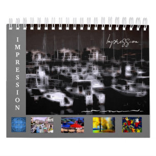 Digital effect of style "impression" calendar