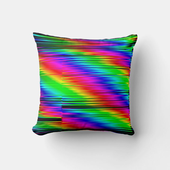 Digital effects. Multicolor abstract background. C Throw Pillow (Front)