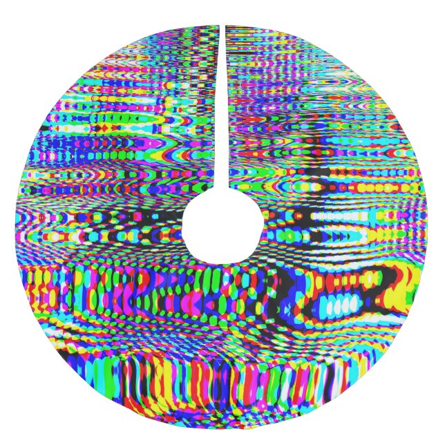 Digital Effects: Multicolor Abstract Design Brushed Polyester Tree Skirt (Front)