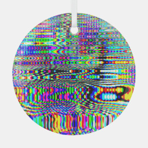 Digital Effects: Multicolor Abstract Design Glass Ornament