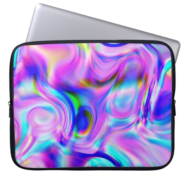 Digital effects: multicolor abstract pattern. laptop sleeve (Front)