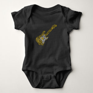 Digital Electronic Electric Guitar Music Theme Baby Bodysuit