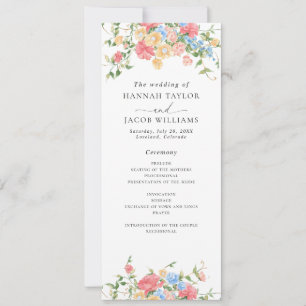 Digital Elegant Fleur sauvage Wedding Programme