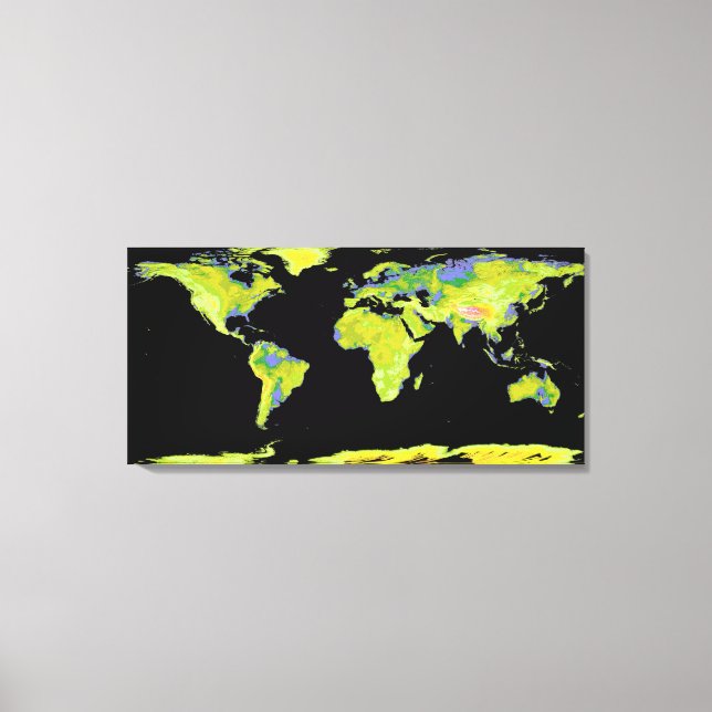 Digital elevation model of the continents on Ea Canvas Print (Front)