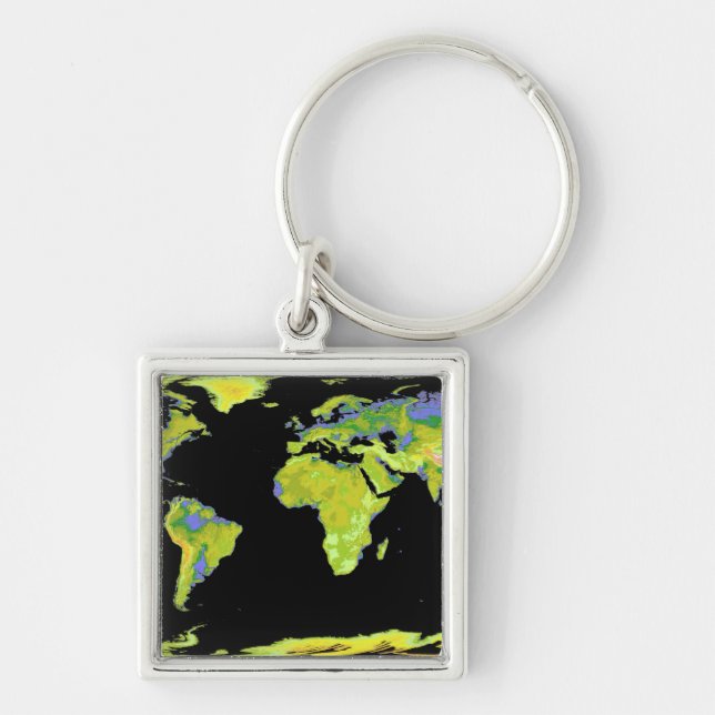 Digital elevation model of the continents on Ea Keychain (Front)