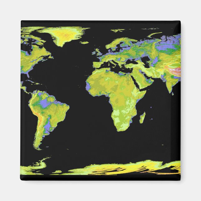 Digital elevation model of the continents on Ea Magnet (Front)