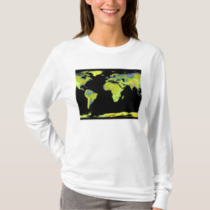 Digital elevation model of the continents on Ea T-Shirt