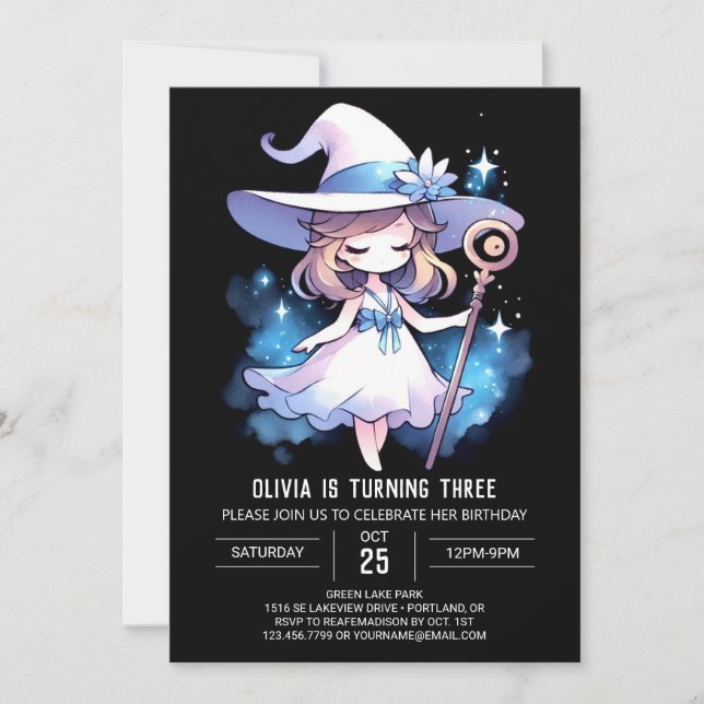 Digital Enchanted Wizard Birthday Invitation (Front)