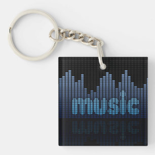 Digital Equalizer Music Wave Wall Keychain
