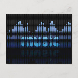 Digital Equalizer Music Wave Wall Postcard