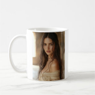 Digital Face Abstract Art Futuristic Designed Coffee Mug