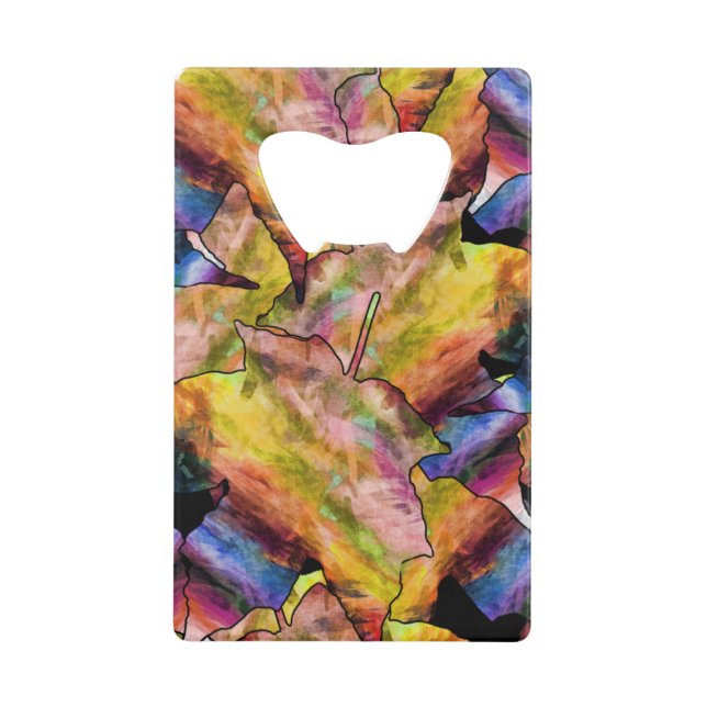 Digital Fall Colours Abstract Credit Card Bottle Opener (Front)