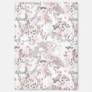 Digital Floral Pattern on Pastel Tones Magnet